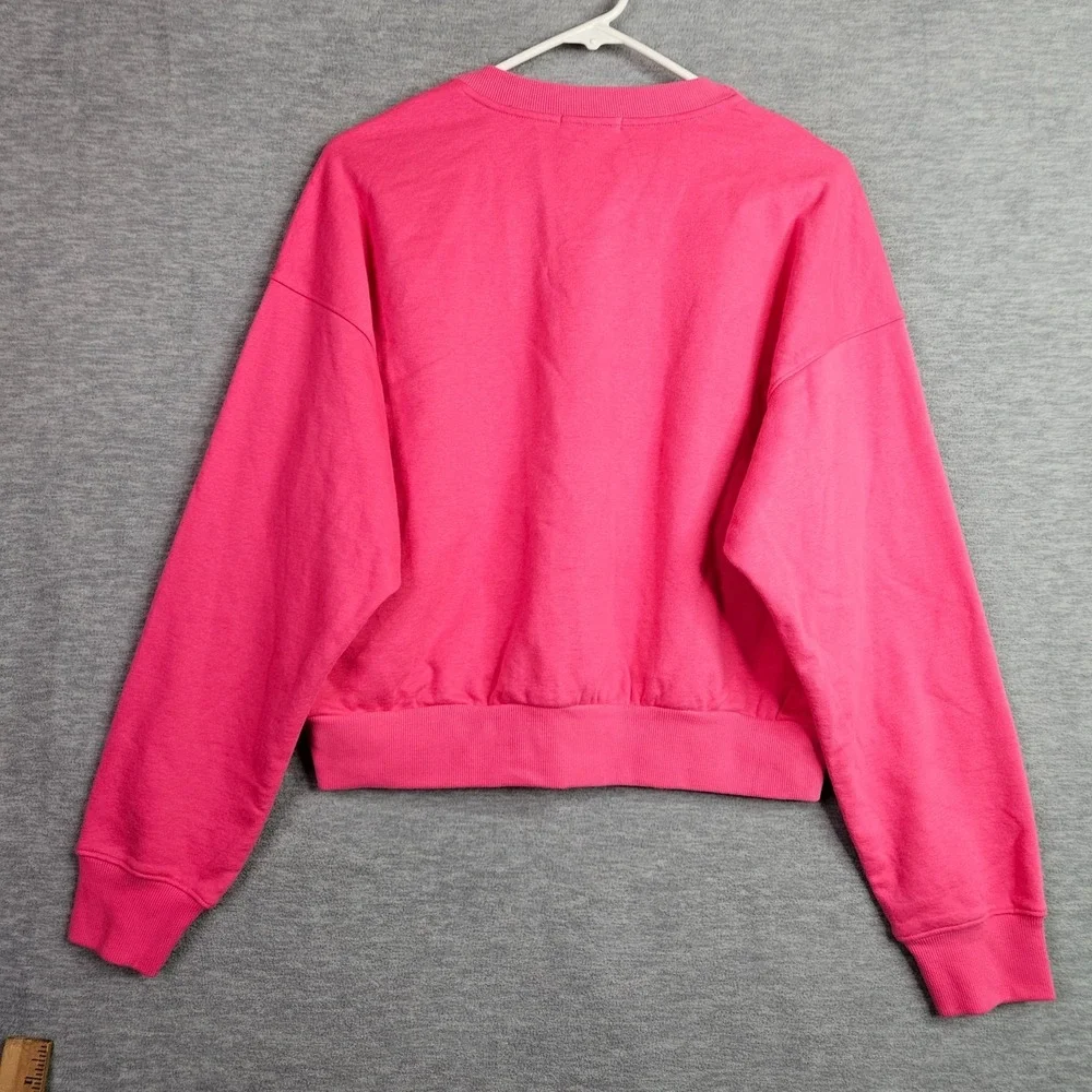 Beyond Yoga Womens Sweatshirt S Pink Cropped Fleece Pullover Lounge Athleisure